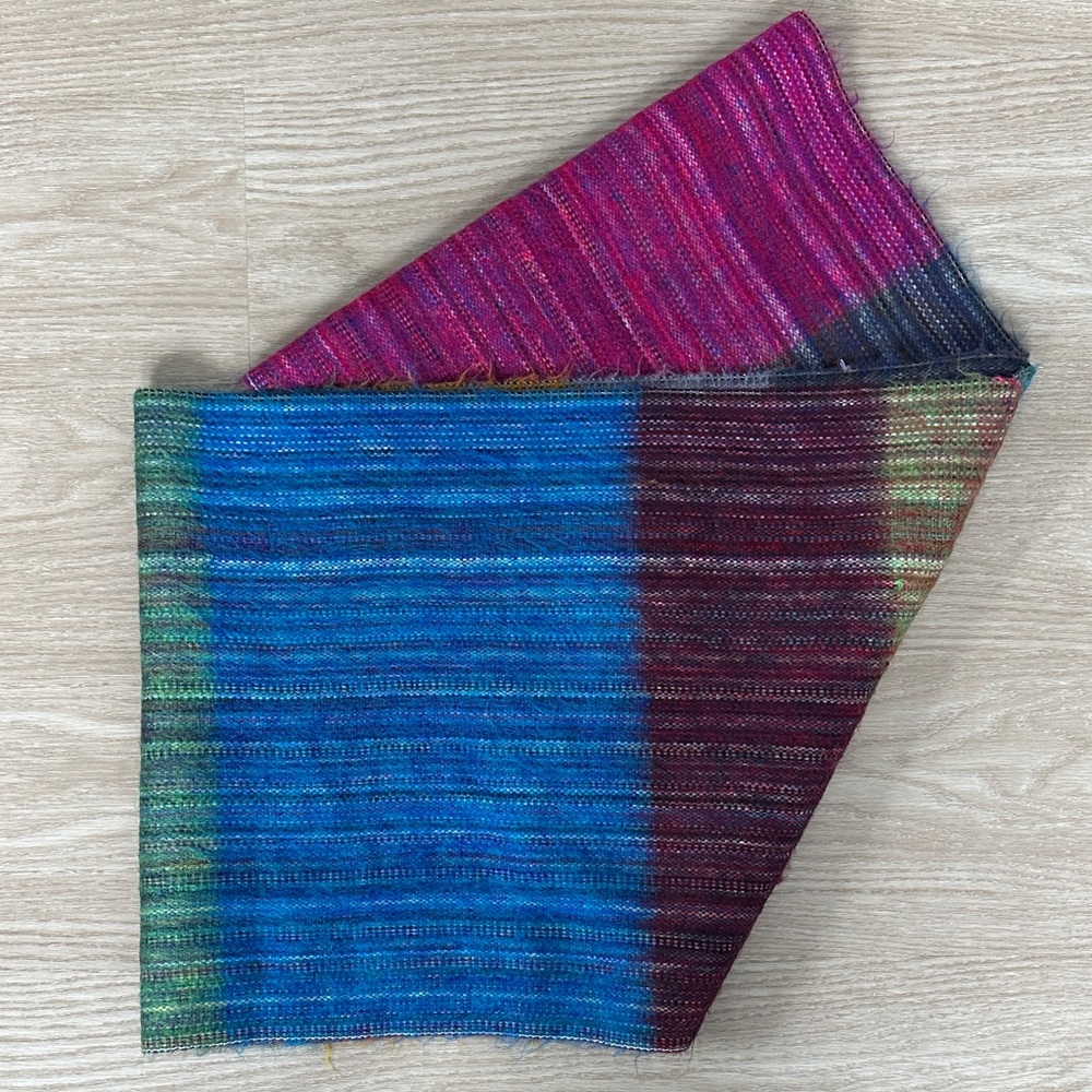Wool blend colorful striped infinity scarf